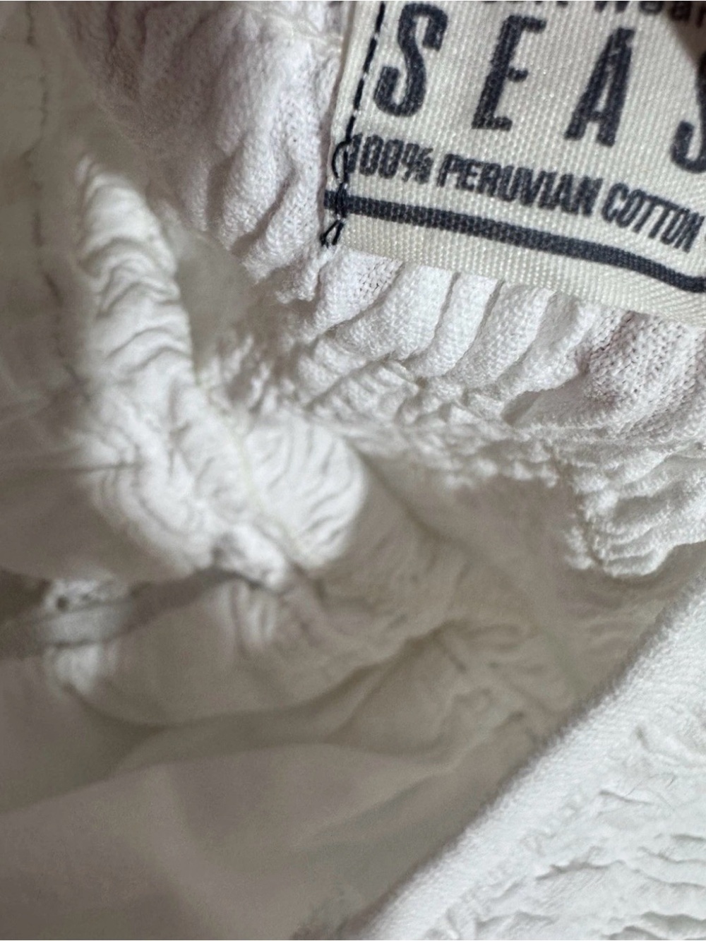 100% Peruvian Cotton White Halter Midi Dress with Fairy Hem Crochet Detail L - Picture 5 of 7